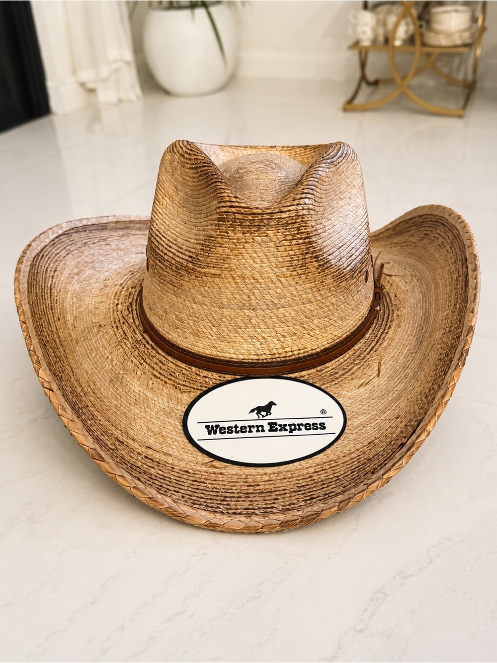 Western Express Straw Cowboy Hat XL/EG Made in Mexico Western Rodeo Ranch Hat
